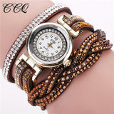 Casual Quartz Women Rhinestone | Watch Braided Leather Bracelet Watch