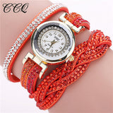 Casual Quartz Women Rhinestone | Watch Braided Leather Bracelet Watch