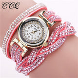 Casual Quartz Women Rhinestone | Watch Braided Leather Bracelet Watch