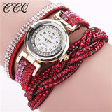 Casual Quartz Women Rhinestone | Watch Braided Leather Bracelet Watch