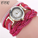 Casual Quartz Women Rhinestone | Watch Braided Leather Bracelet Watch