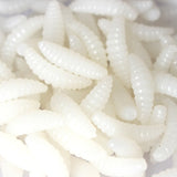 Maggot Grub Soft Lure Baits | Smell Worms Glow Shrimps | Fishing Lures 50PCS 2cm 0.3g Maggot Grub