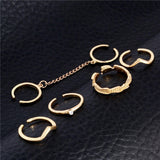 Punk style Gold Color Stacking midi Finger ring | Knuckle rings Charm Leaf Ring Set | for women Jewelry Gifts  6pcs /lot