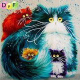 Diy square painting diamond embroidery mosaic animal series | cross stitch home decor needlework cat painting