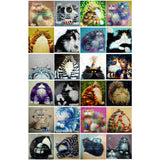 Diy square painting diamond embroidery mosaic animal series | cross stitch home decor needlework cat painting