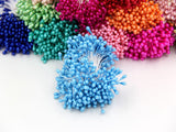 Artificial Flower Double Heads Stamen Pearlized Craft | Decor Floral For Home Wedding Party Decoration | 1 Bundle= (150PCS )(one color)