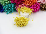 Artificial Flower Double Heads Stamen Pearlized Craft | Decor Floral For Home Wedding Party Decoration | 1 Bundle= (150PCS )(one color)