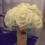 Artificial Rose Flowers | Wedding Bride Bouquet PE Foam  | DIY Home Decor Rose Flowers | 11 Colors 10 pcs 8CM