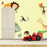 DIY Wall Stickers/ Home Decor Jungle Forest Theme Wallpaper | Kids Room Decor Sticker | Cute Animal Live in Your Home