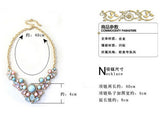 elegant Women Bohemian Bib Choker Necklace | Fresh Candy Color Statement Pendant Necklaces