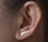 Vintage Jewelry Exquisite Gold Plated Leaf Earrings | Modern Beautiful Feather Stud Earrings for Women