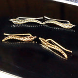 Vintage Jewelry Exquisite Gold Plated Leaf Earrings | Modern Beautiful Feather Stud Earrings for Women