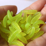 Maggot Grub Soft Lure Baits | Smell Worms Glow Shrimps | Fishing Lures 50PCS 2cm 0.3g Maggot Grub