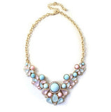 elegant Women Bohemian Bib Choker Necklace | Fresh Candy Color Statement Pendant Necklaces